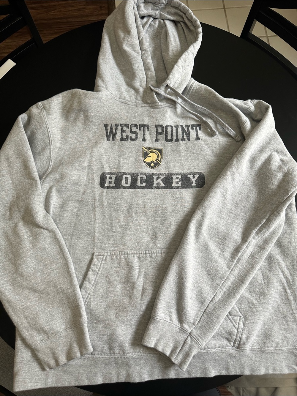 Port and Company Gray West Point Hockey Hoodie with Crest